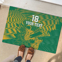 Custom Cricket South Africa Rubber Doormat Proteas Go Champion Green Version - Wonder Print Shop
