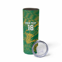 Custom Cricket South Africa Skinny Tumbler Proteas Go Champion Green Version - Wonder Print Shop