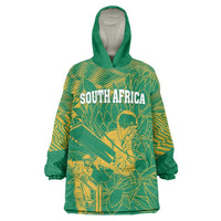 Custom Cricket South Africa Wearable Blanket Hoodie Proteas Go Champion Green Version - Wonder Print Shop