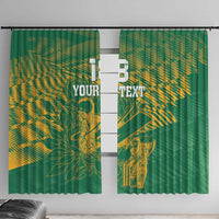 Custom Cricket South Africa Window Curtain Proteas Go Champion Green Version - Wonder Print Shop