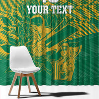 Custom Cricket South Africa Window Curtain Proteas Go Champion Green Version - Wonder Print Shop