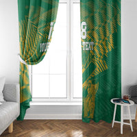Custom Cricket South Africa Window Curtain Proteas Go Champion Green Version - Wonder Print Shop