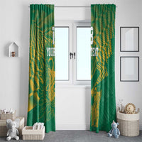 Custom Cricket South Africa Window Curtain Proteas Go Champion Green Version - Wonder Print Shop