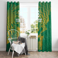 Custom Cricket South Africa Window Curtain Proteas Go Champion Green Version - Wonder Print Shop