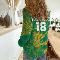 Custom Cricket South Africa Women Casual Shirt Proteas Go Champion Green Version - Wonder Print Shop