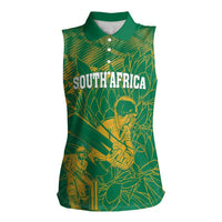 Custom Cricket South Africa Women Sleeveless Polo Shirt Proteas Go Champion Green Version - Wonder Print Shop