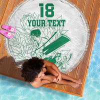 Custom Cricket South Africa Beach Blanket Proteas Go Champion White Version - Wonder Print Shop