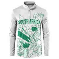 Custom Cricket South Africa Button Sweatshirt Proteas Go Champion White Version - Wonder Print Shop
