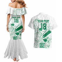 Custom Cricket South Africa Couples Matching Mermaid Dress and Hawaiian Shirt Proteas Go Champion White Version - Wonder Print Shop