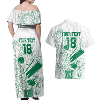 Custom Cricket South Africa Couples Matching Off Shoulder Maxi Dress and Hawaiian Shirt Proteas Go Champion White Version - Wonder Print Shop