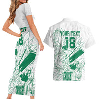 Custom Cricket South Africa Couples Matching Short Sleeve Bodycon Dress and Hawaiian Shirt Proteas Go Champion White Version - Wonder Print Shop