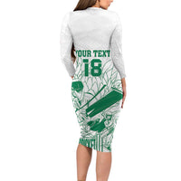 Custom Cricket South Africa Family Matching Long Sleeve Bodycon Dress and Hawaiian Shirt Proteas Go Champion White Version - Wonder Print Shop