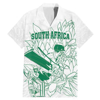 Custom Cricket South Africa Family Matching Mermaid Dress and Hawaiian Shirt Proteas Go Champion White Version - Wonder Print Shop