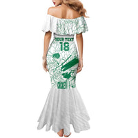 Custom Cricket South Africa Family Matching Mermaid Dress and Hawaiian Shirt Proteas Go Champion White Version - Wonder Print Shop