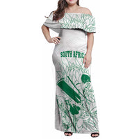 Custom Cricket South Africa Family Matching Off Shoulder Maxi Dress and Hawaiian Shirt Proteas Go Champion White Version - Wonder Print Shop