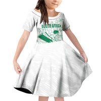 Custom Cricket South Africa Family Matching Off Shoulder Short Dress and Hawaiian Shirt Proteas Go Champion White Version - Wonder Print Shop