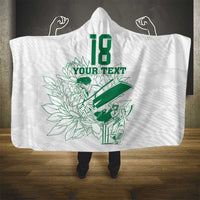 Custom Cricket South Africa Hooded Blanket Proteas Go Champion White Version - Wonder Print Shop