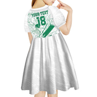Custom Cricket South Africa Kid Short Sleeve Dress Proteas Go Champion White Version - Wonder Print Shop
