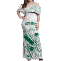 Custom Cricket South Africa Off Shoulder Maxi Dress Proteas Go Champion White Version - Wonder Print Shop