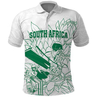 Custom Cricket South Africa Polo Shirt Proteas Go Champion White Version - Wonder Print Shop