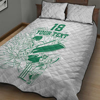 Custom Cricket South Africa Quilt Bed Set Proteas Go Champion White Version - Wonder Print Shop