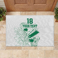 Custom Cricket South Africa Rubber Doormat Proteas Go Champion White Version - Wonder Print Shop
