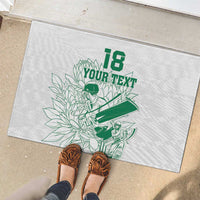 Custom Cricket South Africa Rubber Doormat Proteas Go Champion White Version - Wonder Print Shop