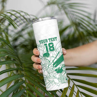 Custom Cricket South Africa Skinny Tumbler Proteas Go Champion White Version - Wonder Print Shop