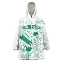 Custom Cricket South Africa Wearable Blanket Hoodie Proteas Go Champion White Version - Wonder Print Shop