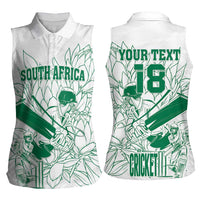 Custom Cricket South Africa Women Sleeveless Polo Shirt Proteas Go Champion White Version - Wonder Print Shop