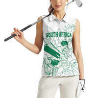 Custom Cricket South Africa Women Sleeveless Polo Shirt Proteas Go Champion White Version - Wonder Print Shop