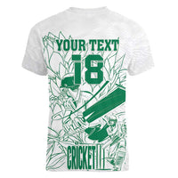 Custom Cricket South Africa Women V-Neck T-Shirt Proteas Go Champion White Version - Wonder Print Shop