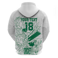 Custom Cricket South Africa Zip Hoodie Proteas Go Champion White Version - Wonder Print Shop