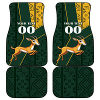 Custom South Africa Springbok Jumping Car Mats With Kente Patterns - Wonder Print Shop