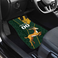 Custom South Africa Springbok Jumping Car Mats With Kente Patterns - Wonder Print Shop