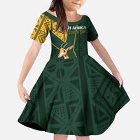 Custom South Africa Springbok Jumping Family Matching Puletasi and Hawaiian Shirt With Kente Patterns - Wonder Print Shop