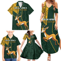 Custom South Africa Springbok Jumping Family Matching Summer Maxi Dress and Hawaiian Shirt With Kente Patterns - Wonder Print Shop