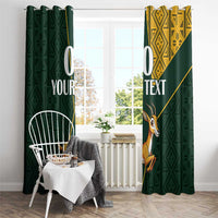 Custom South Africa Springbok Jumping Window Curtain With Kente Patterns - Wonder Print Shop