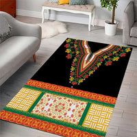 Africa Dashiki Area Rug Embroidery Neckline Floral Pattern - Wonder Print Shop