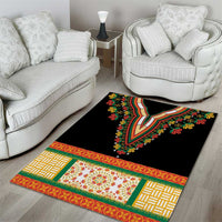Africa Dashiki Area Rug Embroidery Neckline Floral Pattern - Wonder Print Shop