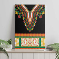 Africa Dashiki Canvas Wall Art Embroidery Neckline Floral Pattern - Wonder Print Shop
