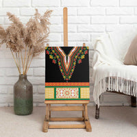 Africa Dashiki Canvas Wall Art Embroidery Neckline Floral Pattern - Wonder Print Shop