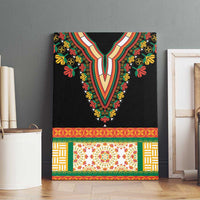 Africa Dashiki Canvas Wall Art Embroidery Neckline Floral Pattern - Wonder Print Shop