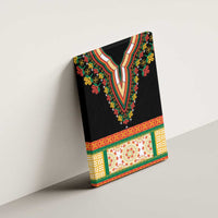 Africa Dashiki Canvas Wall Art Embroidery Neckline Floral Pattern - Wonder Print Shop