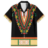 Africa Dashiki Family Matching Long Sleeve Bodycon Dress and Hawaiian Shirt Embroidery Neckline Floral Pattern - Wonder Print Shop