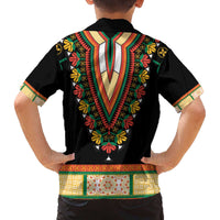 Africa Dashiki Family Matching Puletasi and Hawaiian Shirt Embroidery Neckline Floral Pattern - Wonder Print Shop