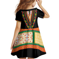 Africa Dashiki Family Matching Puletasi and Hawaiian Shirt Embroidery Neckline Floral Pattern - Wonder Print Shop