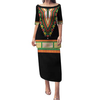 Africa Dashiki Family Matching Puletasi and Hawaiian Shirt Embroidery Neckline Floral Pattern - Wonder Print Shop