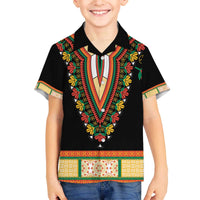 Africa Dashiki Family Matching Puletasi and Hawaiian Shirt Embroidery Neckline Floral Pattern - Wonder Print Shop