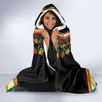 Africa Dashiki Hooded Blanket Embroidery Neckline Floral Pattern